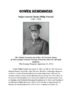 11 – Major General Charles Philip Fenwick