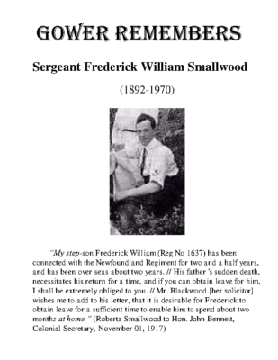 84 – Sergeant Frederick William Smallwood