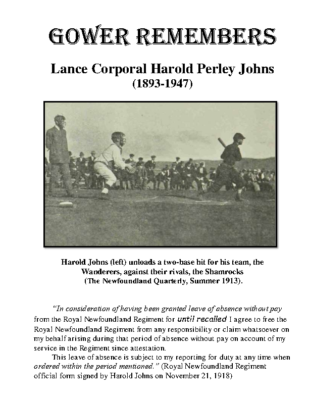 87 – Lance Corporal Harold Perley Johns
